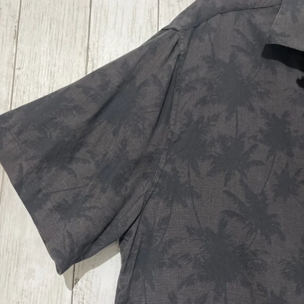 Nat Nast Mens Large Silk Cotton Short Sleeve Button Down Shirt‎ Palm Tree Print - Picture 5 of 8